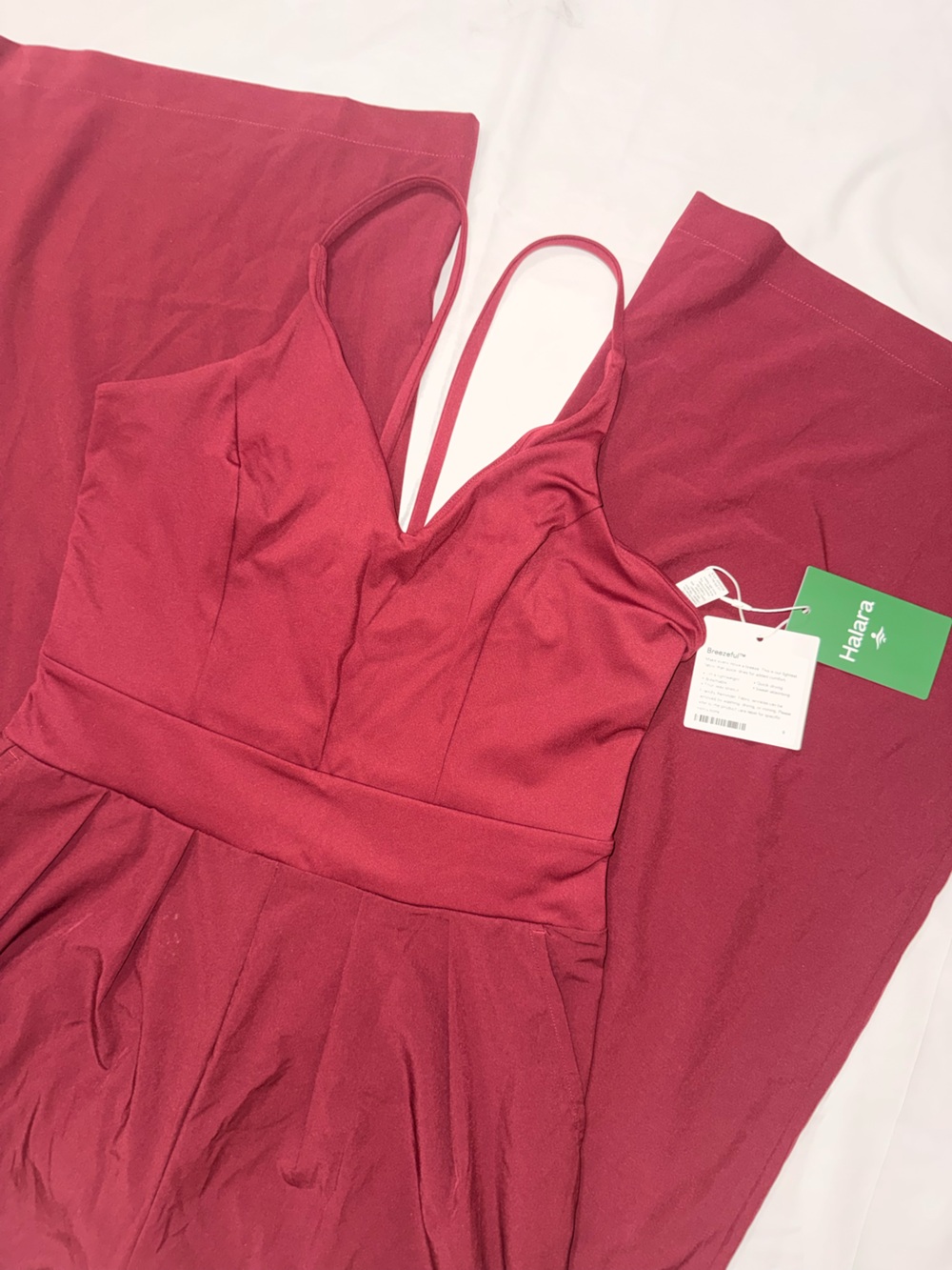 Halara Backless Side Invisible Zipper Pocket Wide Leg Quick Dry Resort